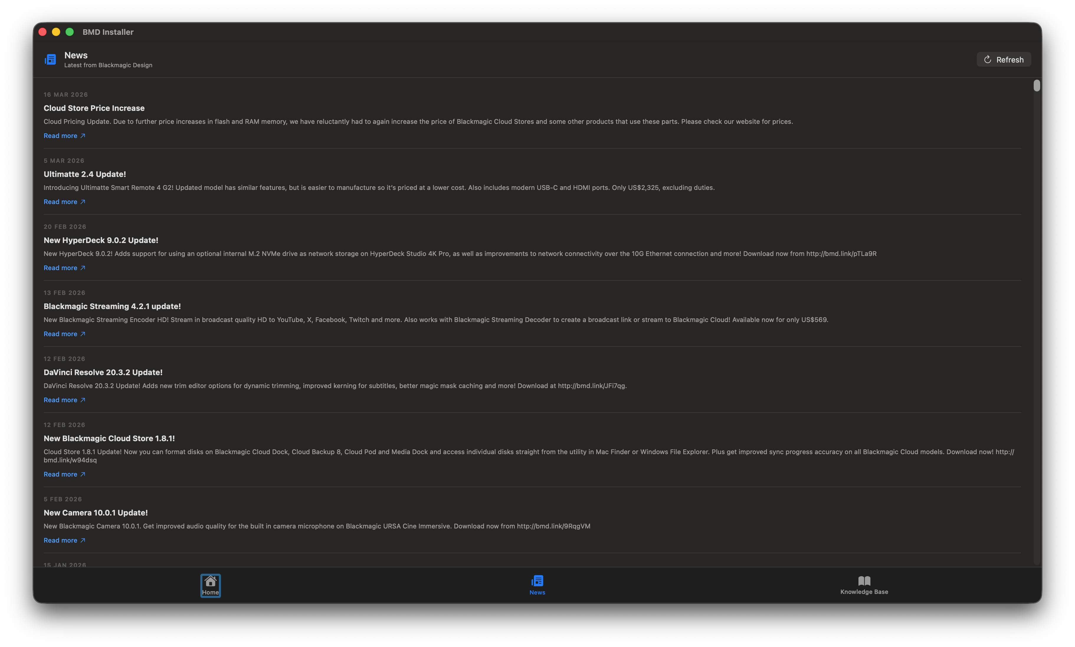 BMD Installer news feed